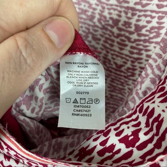 LOFT Beach White&Burgundy Print Rayon Jumpsuit Sz.18 NWT - Picture 13 of 15